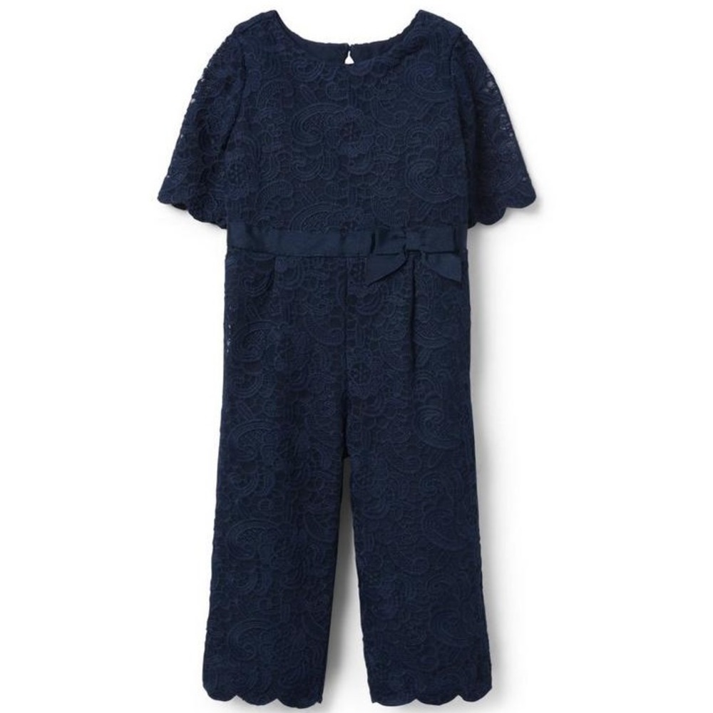 Janie and Jack Navy Lace Jumpsuit